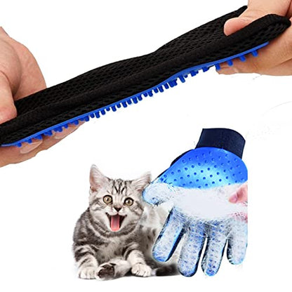 Generic Pet Grooming Glove, Blue - Perfect for Dog, Cat, Rabbit with fur (short and long), Multi-role Bathing, Massaging, Grooming, Shedding, Brush Glove