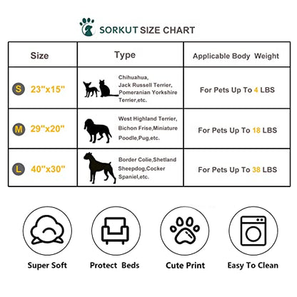 1 Pack 3 Puppy Blankets Super Soft Warm Sleep Mat Grey Cute Print Blanket Fluffy Fleece Pet Blanket Flannel Throw Dog Blankets for Small Dogs Puppy Dogs Fluffy Cats,Bone-Small(23"x15") - color: Bone/Series, size: Small(23"x15")