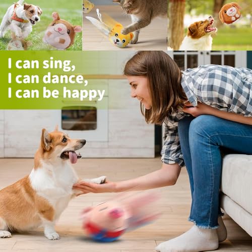 Active Moving Pet Plush Toy,Puppy Dog Toys to Keep Them Busy2026 New Small Dog Dog Squeak Toys,Interactive Dog Toys,Plush Toys for Dogs,Talking Moving Ball Toy (Squirrel) - color: Squirrel