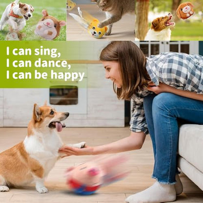 Active Moving Pet Plush Toy,Puppy Dog Toys to Keep Them Busy2026 New Small Dog Dog Squeak Toys,Interactive Dog Toys,Plush Toys for Dogs,Talking Moving Ball Toy (Dog) - color: Dog
