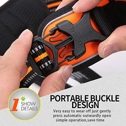 JUXZH Truelove No Pull Dog Harness with Easy Control Handle and 2 Leash Attachments,Reflective Adjustable Pet Vest - color: Orange, size: Small (Pack of 1)