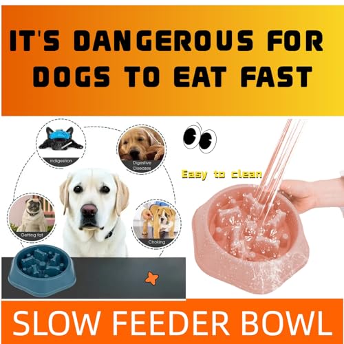 Slow Feeder Dog Bowls- Promote Healthy Eating Habits,Dog Puzzle Feeder,Anti-Gulping Puzzle Design for Small/Medium/Large Pets, Reduce Bloat & Improve Digestion (Yellow) - color: Yellow