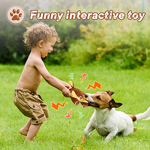 Letsmeet Dog Toys Durable Squeaky Plush Dog Toy for Puppy Teething Dog Chew Toys for Small, Middle, Large Dogs - style: Elephant