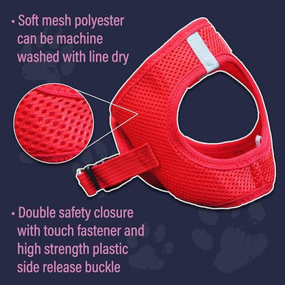 Doggie Design Dog Harness - No Choke Dog Harness, Dog Vest, Mesh Polyester, Pet Harness, Simple Step in and Go Design, Harness for Dog - Red, XS - color: Red, size: XX-Small