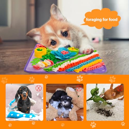 Snuffle Mat for Dogs, Sniff Mat Slow Feeding Mat for Small Pets Cats, Rabbits - Help Stress Relief and Training - Stimulate Your Pet's Foraging Skills! (Purple) - color: Purple