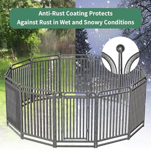40 Inch Dog Playpen Outdoor, 8 Panels Puppy Playpen Heavy Duty Dog Play Pen Indoors, Rust Resistant Dog Pen for Large/Medium/Small Dogs, Dog Fence for RV Camping - style: 40" H
