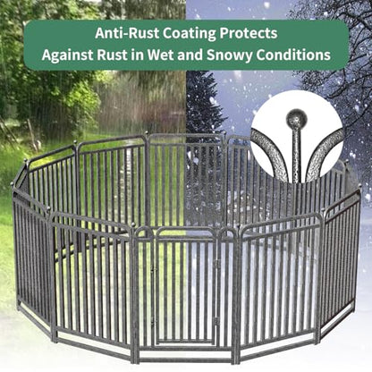 40 Inch Dog Playpen Outdoor, 8 Panels Puppy Playpen Heavy Duty Dog Play Pen Indoors, Rust Resistant Dog Pen for Large/Medium/Small Dogs, Dog Fence for RV Camping - style: 40" H