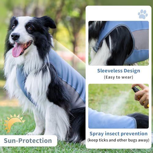 Dog Shirt, Cooling Vest Lightweight Breathable, Dog T-Shirts All-Season UV Protection Pet Clothes Quick Dry Soft Stretchy Pet Shirt Vest for Small Medium Large Dogs (Water Drop 1PC, Small) - color: Water Drop, size: Small (18-24lbs)