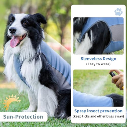 Dog Shirt, Cooling Vest Lightweight Breathable, Dog T-Shirts All-Season UV Protection Pet Clothes Quick Dry Soft Stretchy Pet Shirt Vest for Small Medium Large Dogs (Water Drop 1PC, Small) - color: Water Drop, size: Small (18-24lbs)