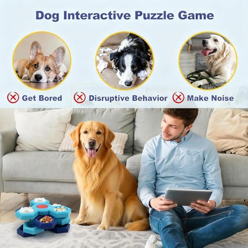 Dog Slow Feeder - Interactive Dog Food Puzzle Toy, Treat Maze Game for Dogs & Cats, Mental Stimulation & Boredom Relief, Adjustable Difficulty Pet Enrichment Toy (Two Layers) - size: two layers