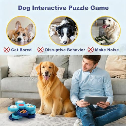 Dog Slow Feeder - Interactive Dog Food Puzzle Toy, Treat Maze Game for Dogs & Cats, Mental Stimulation & Boredom Relief, Adjustable Difficulty Pet Enrichment Toy (Two Layers) - size: two layers