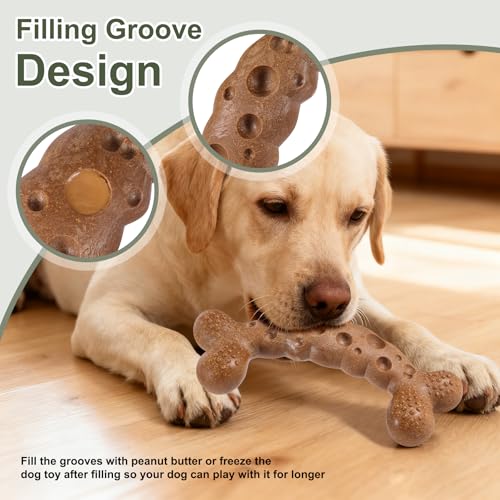 Dog Chew Toy for Aggressive Chewers Dog Bone Toys for Medium Large Dog Breed to Keep Them Busy Milk Flavored