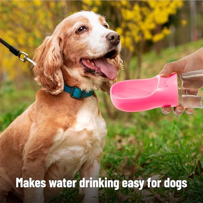 Mr. Pen- Portable Dog Water Bottle, 19 oz, Large, Leak Proof Puppy Water Dispenser with Drinking Feeder for Pets, Outdoor Walking, Hiking, Travel, Not Dishwasher Safe - color: Pink