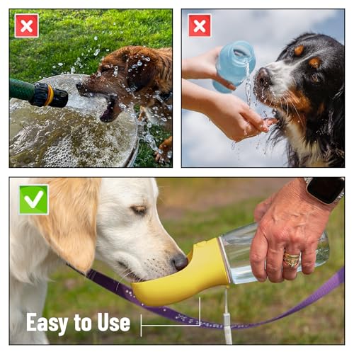 Mr. Pen- Portable Dog Water Bottle, 19 oz, Large, Leak Proof Puppy Water Dispenser with Drinking Feeder for Pets, Outdoor Walking, Hiking, Travel, Not Dishwasher Safe - color: Yellow