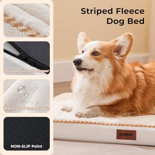 ZOMISIA XXL Dog Bed for Crate - Extra Large Orthopedic Pet Beds with Removable Machine Washable Cover, Egg Crate Foam Puppy Pad, Suitable for Pet Up to 100 lbs, 47"x29" - size: 47.0"L x 29.0"W x 4.0"Th