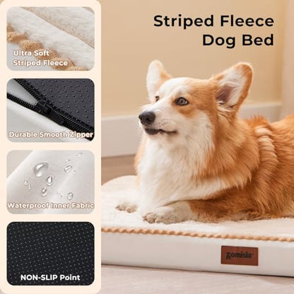 ZOMISIA XXL Dog Bed for Crate - Extra Large Orthopedic Pet Beds with Removable Machine Washable Cover, Egg Crate Foam Puppy Pad, Suitable for Pet Up to 100 lbs, 47"x29" - size: 47.0"L x 29.0"W x 4.0"Th