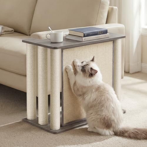 Veehoo Couch Protector from Cat Claws, Couch End Table with Cat Scratch Panel and Scratching Posts, Pet Corner Sofa Side Table Scratcher, Gray, Left - color: Gray - Left