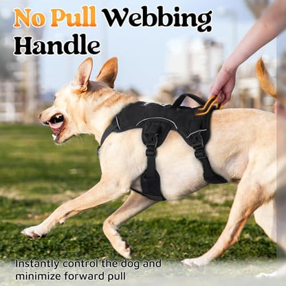 rabbitgoo Escape Proof Dog Harness, Soft Padded Full Body Pet Harness, Reflective Adjustable No Pull Vest with Lift Handle and Leash Clip for Large Dogs Walking Hiking Training, M, Black - color: Black, size: Medium (Pack of 1)
