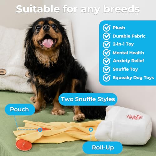 Dog Toys Plush with Squeaky & Treat Hiding Features - Mental Stimulation Enrichment Toy for Large Breed Dogs - Machine Washable Slow Feeder to Keep Dogs Busy，Take Out Box - color: Take Out Box -1