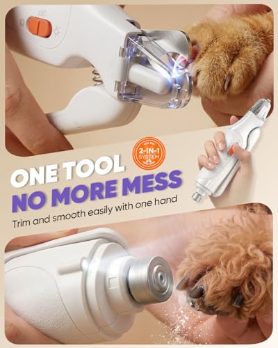 CATPICK 2-in-1 Cat Nail Clippers & Dog Nail Clippers Trimmers for Large Medium Small Dogs Cats Claw Trimmer Quick Sensor and Safety Guard USB Rechargeable with 2 LED Lights Dogs Nail Trimmer - color: Blue 6th Generation