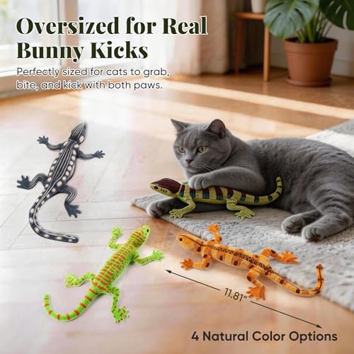 CiyvoLyeen Lizard Catnip Toys Chew Bite Resistant Toys for Indoor Cats Boredom Relief Teeth Cleaning Interactive Funny Cute Kitten Cat Lover Gifts Christmas Birthday Presents Set of 4 - style: 4 Lizards