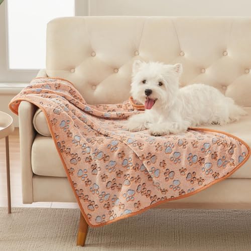 1 Pack 3 Blankets Super Soft Fluffy Premium Fleece Pet Blanket Flannel Throw for Dog Puppy Cat Paw