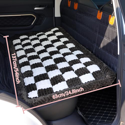 Dog Bed for Car, Backseat Pet Bed Mat, Dog Seat Cover for Car Back Seat, Non-Slip Travel Pet Mat, Fit for Backseat Extenders and Seat Covers (Black&White, 24.8x54inch) - color: Black&White