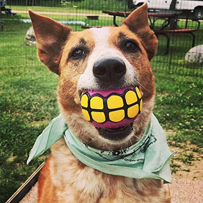 Dog Balls Toys Squeaky Fetch - Rubber Funny Ball Gifts for Large Medium Dogs (Variety Pack) - color: Variety