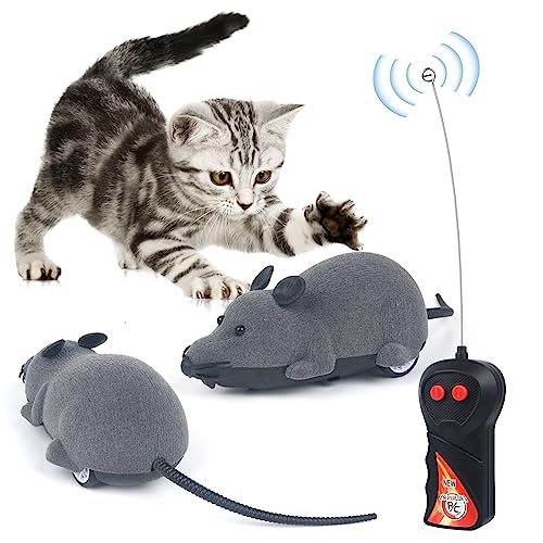 LUVI Fusicase Toys,Fusicase Fashion Cool Style New Remote Control Rat Mouse Wireless Toy for Cat Kitten Dog Pet Novelty Gift Trick/Playing with Cat(Gray)