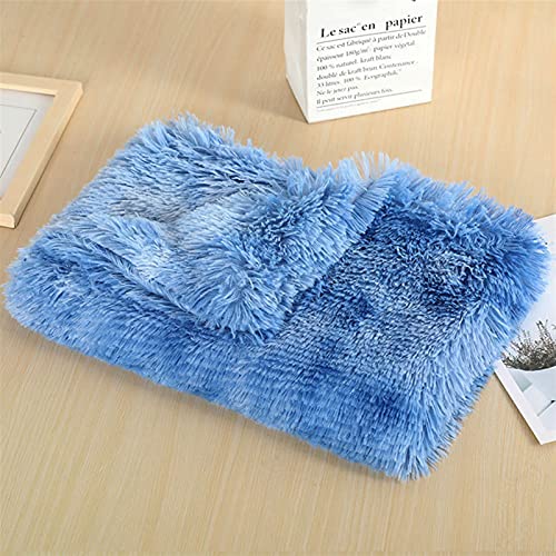 Pet Faux Fur Calming Blanket Soft Dog Cat Protector with Two-Side Fur, Thick Shaggy Bed Throws Pet Blankets Soft Fuzzy Microfibe Cat Throw Bed Couch Washable 22"x14" Inch Gradient Royal Blue - color: Gradient Royal Blue, size: 22"x14" Inch