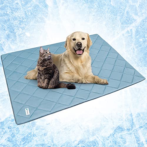 PetAmi Premium Cooling Dog Blanket | Lightweight Fluffy Pet Throw Blanket Bed Cover for Dogs, Cat, Puppies | Pet Blanket Furniture Protector Couch Sofa | Reversible Fuzzy Cozy | 60x80, Dusty Blue - color: Dusty Blue, size: X-Large (60x80)
