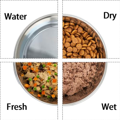 WEDAWN Deep Stainless Steel Non-Skid Dog and Food Bowls, Each Holds Up to 4 Cups, Set of 2 Packs(6.9 x 2.2 Inches) - color: Black, size: 4 Cup for Small Pet