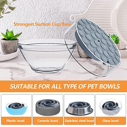 Slow Feeder Dog Bowls Insert, Animire Soft Silicone Slow Eating Dog Food Bowl for Small, Medium and Large Dogs, Compatible with Regular and Elevated Bowls - color: Grey, size: S