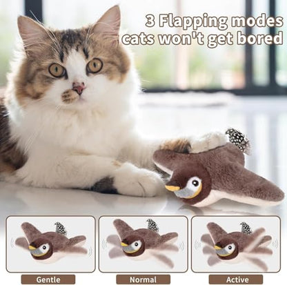 Cat Toys, Flapping Bird Cat Toy(No Flying), Interactive Catnip Toy with Catnip Bags, Chirping Noise Enrichment Moving Wings Dog Cat Kitten Toys, Flappy Flying Pets Toy for Indoor(Oriole) (A8) - color: A8