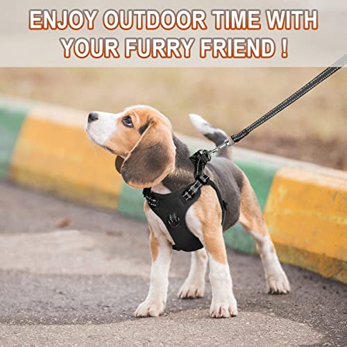 Dog Harness Step in Dog Vest Harness, Reflective Adjustable Puppy No Pull Harness Breathable Soft for Small and Medium Dogs Cats, Black, XXS - color: Black, size: XX-Small