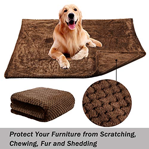 Dog Blanket,Soft Fuzzy Blankets for Puppy, Small,Medium,Large,X-Large Premium Fluffy Blankets Plush Fleece Throw Dog Bed, Couch, Sofa, Reversible Travel Warm Covers - color: Brown, size: L（40x47 inches）