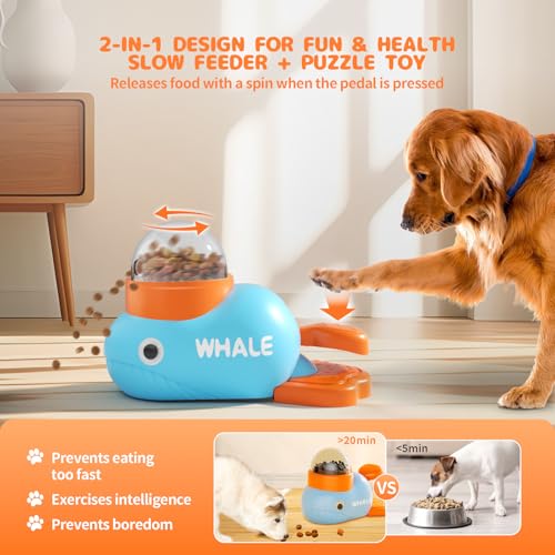 Interactive Dog Puzzle Toy,Dog Treat Dispenser Interactive Toys Food Slow Feeder for Small Dogs and Cats, Blue Enrichment Toy, IQ Training Exercise Small Animal Bowls
