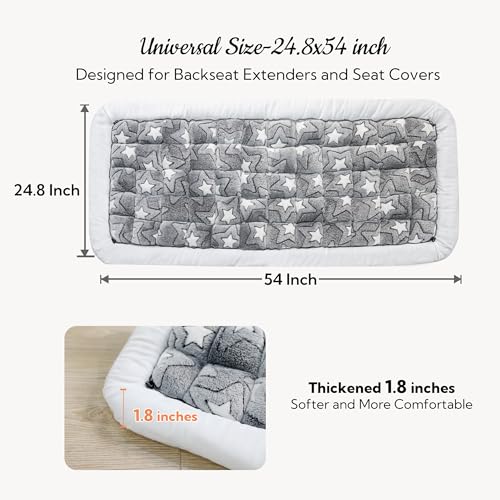 Dog Bed for Car Back Seat Soft Plush Backseat Pet Bed Mat Non-Slip Travel Pet Mat, Fuzzy Plaid Dog Seat Cover, Fit for Backseat Extenders and Trucks SUVs (Star, 54" x 24.8") - color: Star