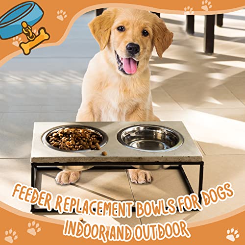 Yahenda 6 Pcs Stainless Steel Metal Dog Bowls Bulk Replacement Basic Thickened Pet Bowls for Small Medium Large Dogs, Dishwasher Safe(8.3 Inch) - size: 8.3 Inch