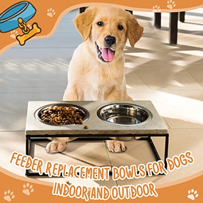 Yahenda 6 Pcs Stainless Steel Metal Dog Bowls Bulk Replacement Basic Thickened Pet Bowls for Small Medium Large Dogs, Dishwasher Safe(8.3 Inch) - size: 8.3 Inch