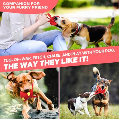 Fida Dog Chew Toys for Aggressive Chewers(3in1),Squeaky Dog Toys for Large Dogs，Interactive Dog Toys to Keep Them Busy, Dog Ball for Small, Medium and Large Dogs(Red) - color: Red