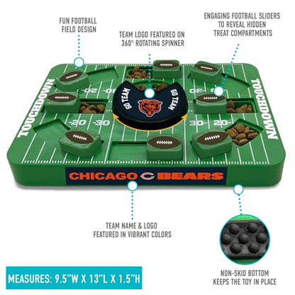 Pets First NFL Chicago Bears Large Puzzle Toy, New Size, Interactive Dog Treat & Slow Feeding Toy - color: CHICAGO BEARS, size: Large
