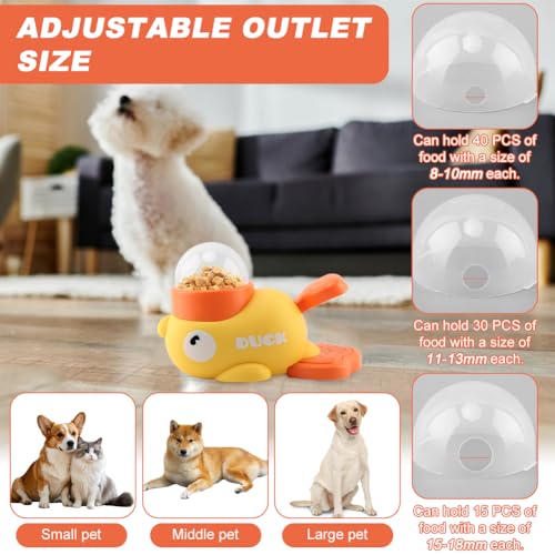Pet Treat Dispenser Toy, Duck-Shaped Interactive Dog Puzzle Slow Feeder Toy for Small Medium Dogs and Cats, Promotes IQ Training and Entertainment Reduces Bloating Anti-Gulping