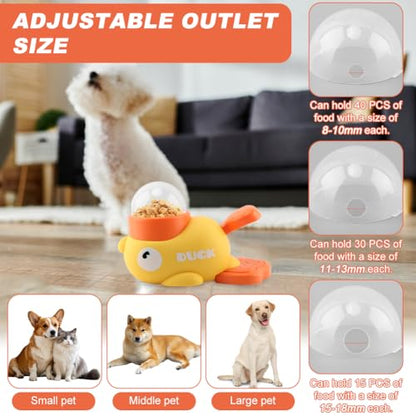 Pet Treat Dispenser Toy, Duck-Shaped Interactive Dog Puzzle Slow Feeder Toy for Small Medium Dogs and Cats, Promotes IQ Training and Entertainment Reduces Bloating Anti-Gulping