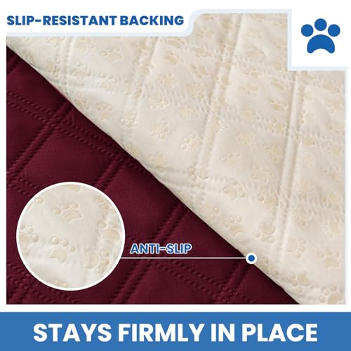 Waterproof Dog Blanket, Non-Slip Soft Pet Bed Cover, Couch Cover for Dogs Washable, Protects Sofa, Furniture, Crate, Car, Tear Resistant Leakproof Pet Blanket Christmas (30x70 Inch, Burgundy) - color: Burgundy, size: 30" x 70" (Pack of 1)