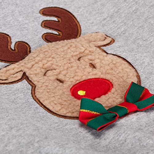 Blueberry Pet Soft & Comfy Ultimate All-Weather Christmas Reindeer French Terry Pullover Crewneck Dog Sweatshirt Jacket, Back Length 10", Pack of 1 Holiday Clothes for Dogs - color: Reindeer, size: 10 inch (Pack of 1)