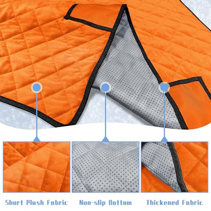 Golf Cart Seat Covers with 4 Front Pockets, Thick Seat Towel Blanket with Non-Slip Backing, Fits EZGO, Club Car, Yamaha and More 2 & 4 Passenger Golf Carts, Orange - color: Orange