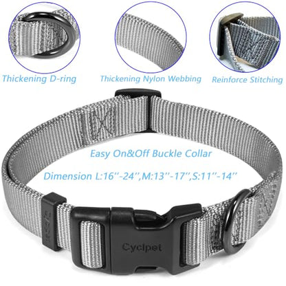 Premium Sturdy Nylon Webbing Adjustable Dog Collars,Soft and Smooth Regular 5/8 Inch Wide Dog Collars with Quick Release Clasp for Puppy Dogs Walking,Training. (Small, Ultimate Grey) - color: Ultimate Grey, size: Small 11-14 Inches