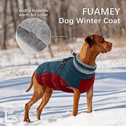 FUAMEY Dog Coat for Small Dogs,Waterproof Dog Winter Jacket with Harness Built in Puppy Cold Weather Coats Reflective Pet Vest with Zipper Warm Fleece Dogs Snowsuit Windproof Dark Blue XS - color: Dark Blue, size: XS(chest:14in)