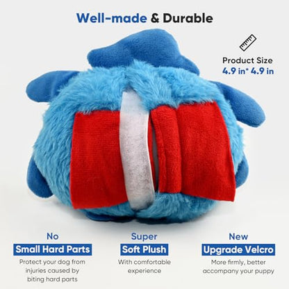 Petbobi Interactive Dog Toys Ball, USB Rechargeable Moving Dog Toy with Barking Sounds, Plush Monster Ball with Washable Cover, 4.9" Pet Toy for Small & Medium Dogs, Christmas & Birthday Gift - color: Blue